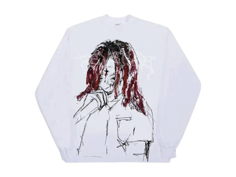 Revenge Trippie Redd Lightning Longsleeve Tee White Men's - SS25 - US