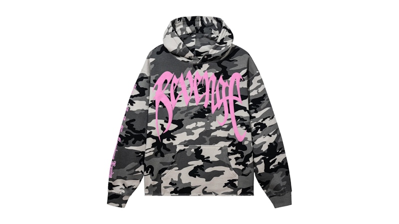 Pre-owned Revenge Men's Xxxtentacion Kill Cropped Hoodie In Snow Camo/pink In Multi