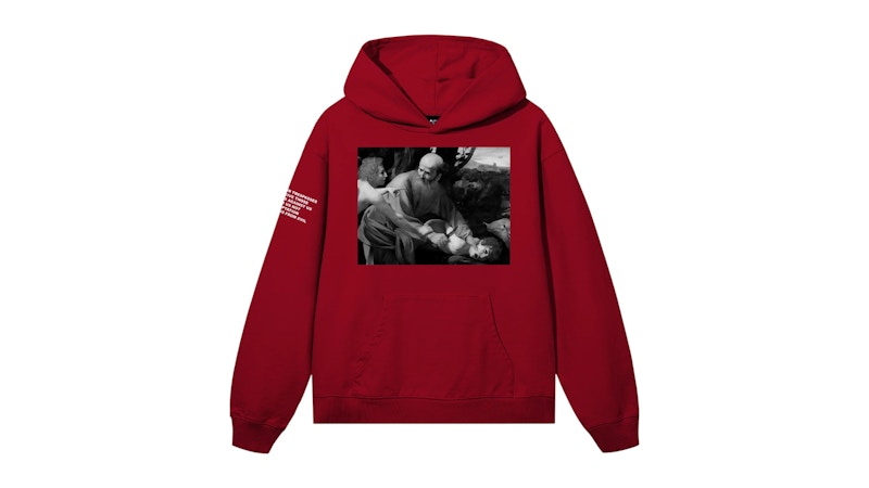 Pre-owned Revenge Men's Xxxtentacion The Sacrifice Of Isaac Hoodie In Red