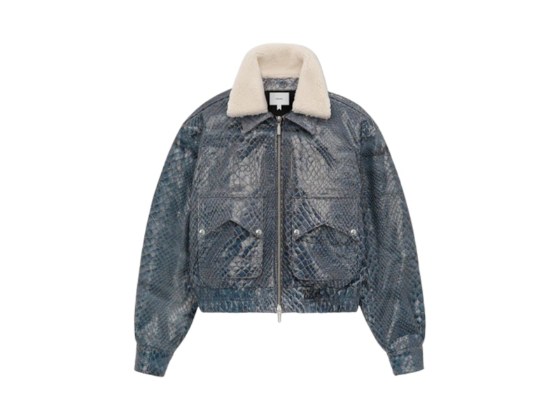 Rhude Blue Crocodile Pilot Jacket Navy