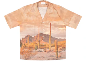 Rhude Cactus Button Up Bowling Shirt Pink Ss20 Rhude Cactus Button Up Bowling Shirt Pink Ss20