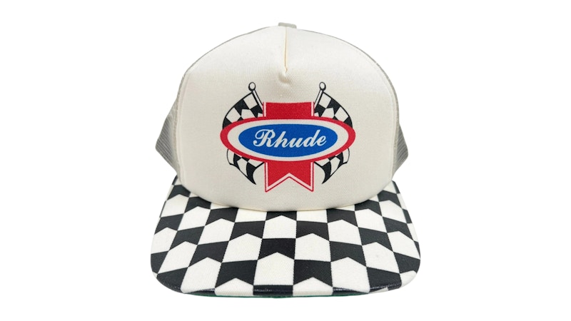 Pre-owned Rhude Chevron Rally Trucker Hat In Off White