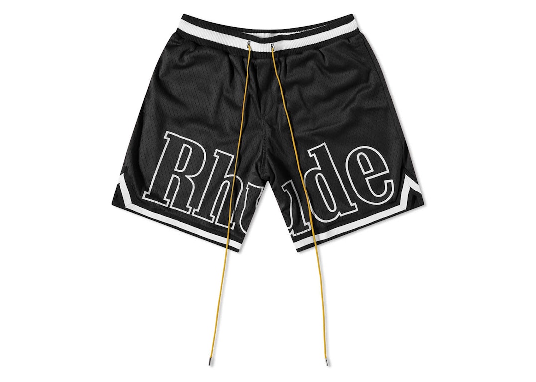 Pre-owned Rhude Court Logo Shorts Black/white