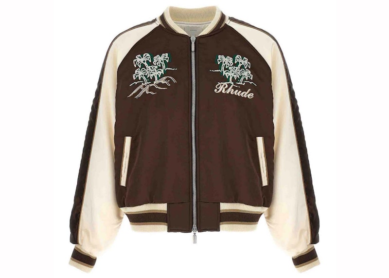 Rhude Crepe Satin Souvenier Jacket Brown/Cream メンズ - JP