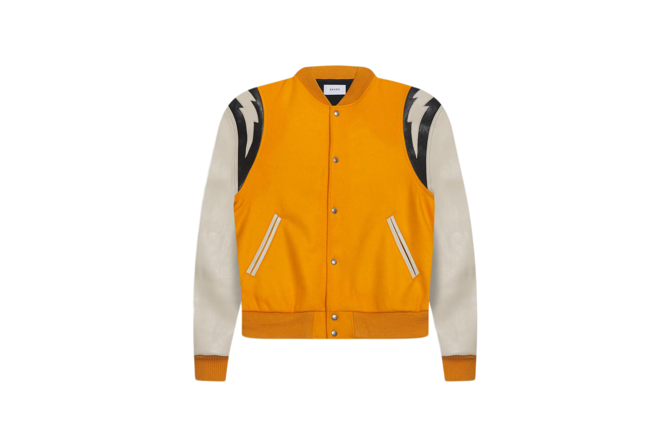 Rhude Lightning Varsity Jacket Gold/White Men's - SS21 - US