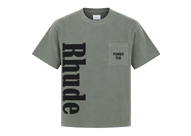 Rhude Logo Pocket Tee Olive