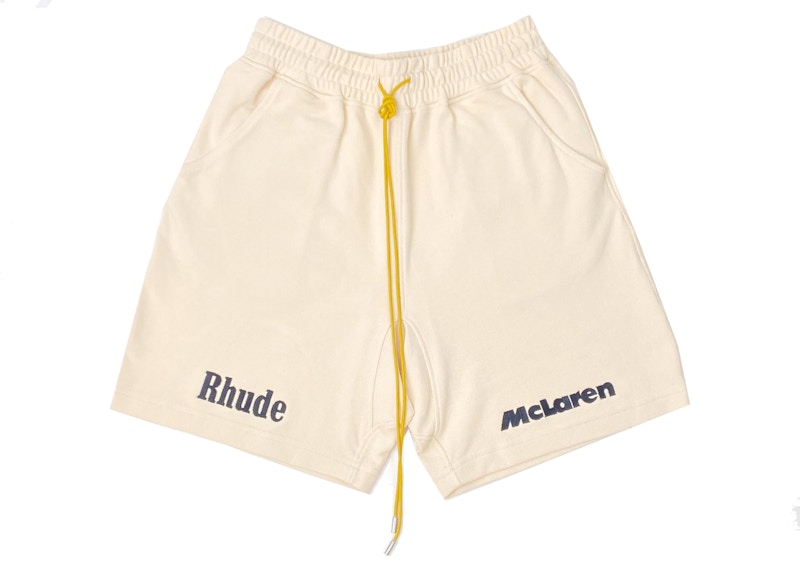 Rhude Pique Racer Shorts Cream