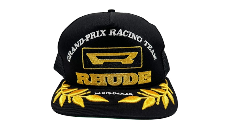 Rhude Racing Panel Trucker Hat Black/Yellow