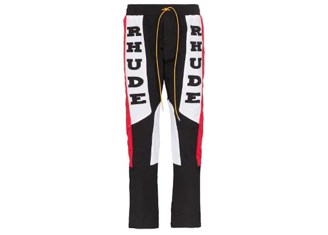Pre-owned Rhude Rhacing Logo Slim Fit Pants Black/red