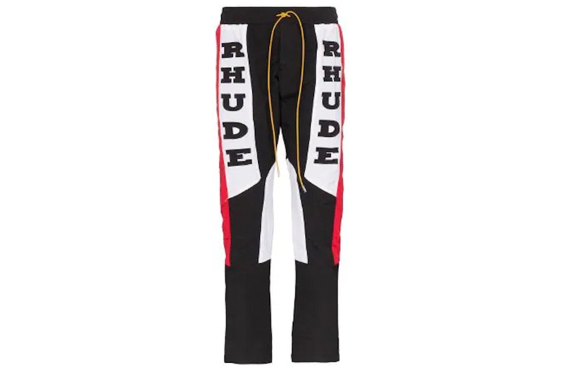 Pre-owned Rhude Rhacing Logo Slim Fit Pants Black/red