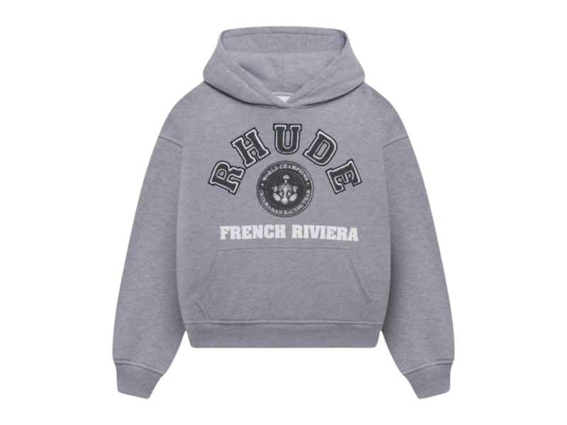 Rhude Riviera Patch Hoodie Heather Grey