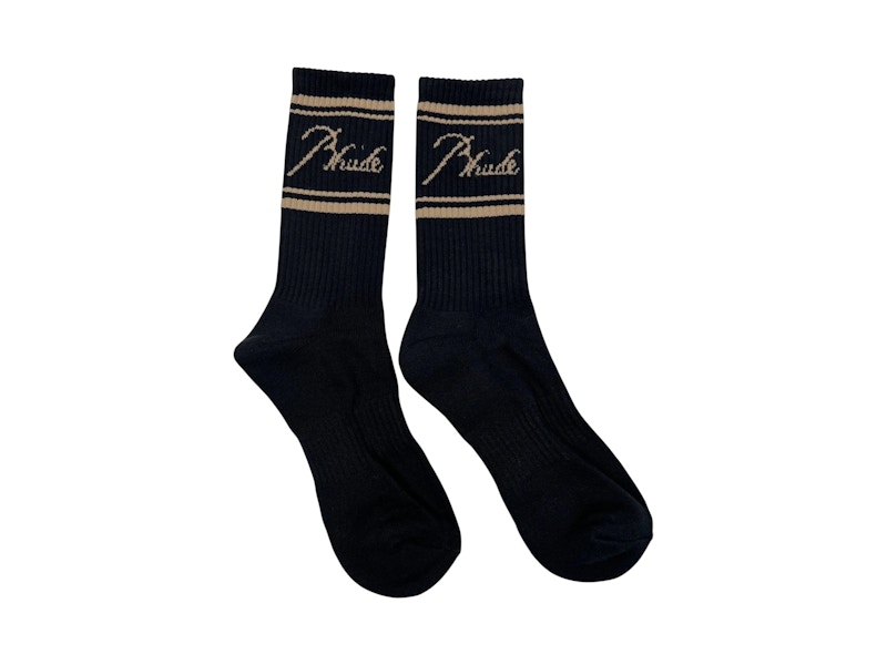 Chaussettes Rude Script Logo Noir/Doré