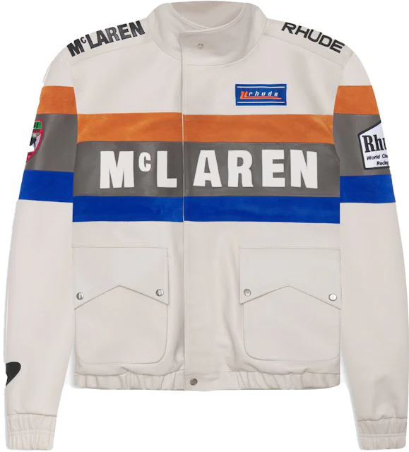 Rhude x McLaren Leather Rhacing Jacket Brown Men's - SS21 - US