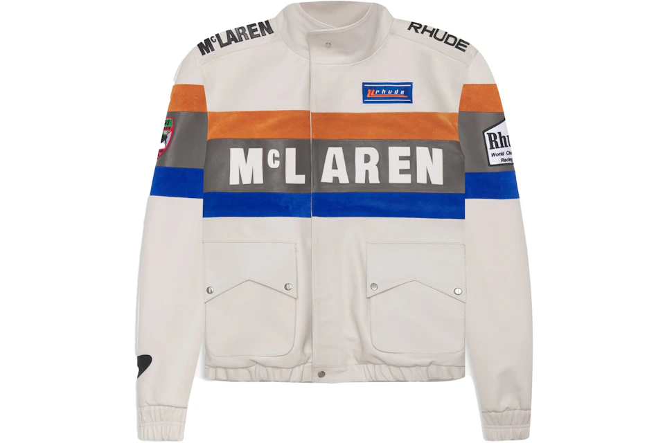 Rhude x McLaren Leather Rhacing Jacket Brown