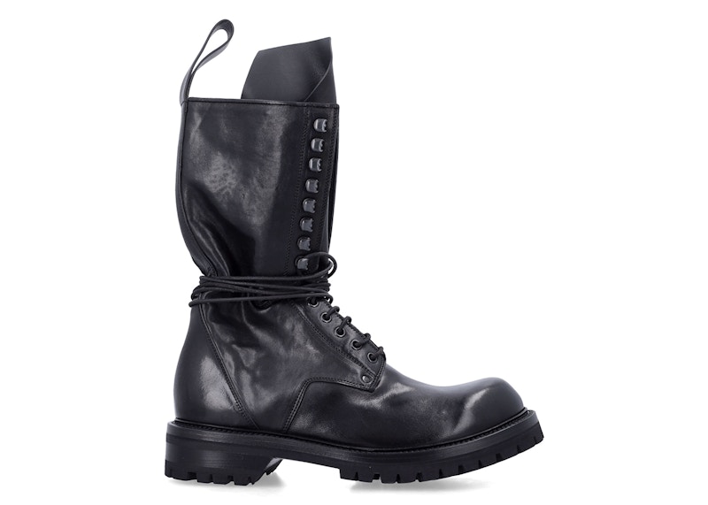 Pre-owned Rick Owens Men's  Army Laced Boot Sneakers In Black