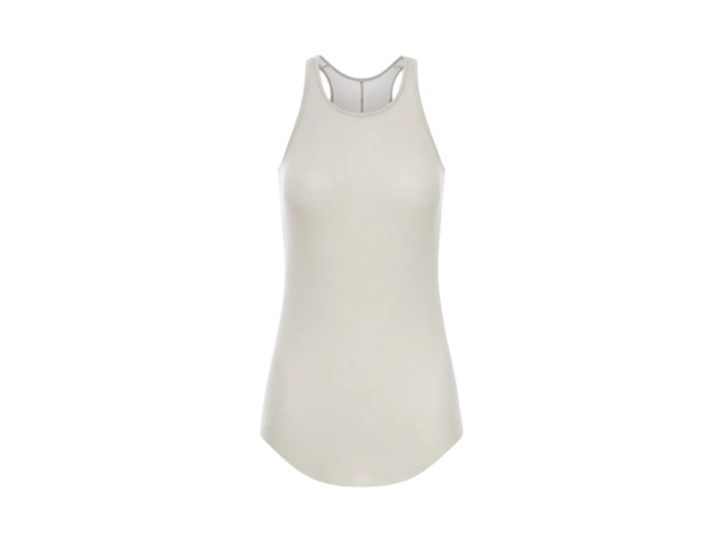 Pre-owned Rick Owens Women's  Basic Rib Tank In Pearl In White