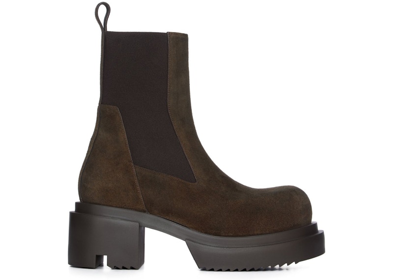 Pre-owned Rick Owens Men's  Beatle Bogun Boot Sneakers In Washed Indigo In Blue