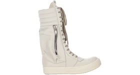 Rick Owens Cargo Basket Leather Boots Oyster Milk (Women's)