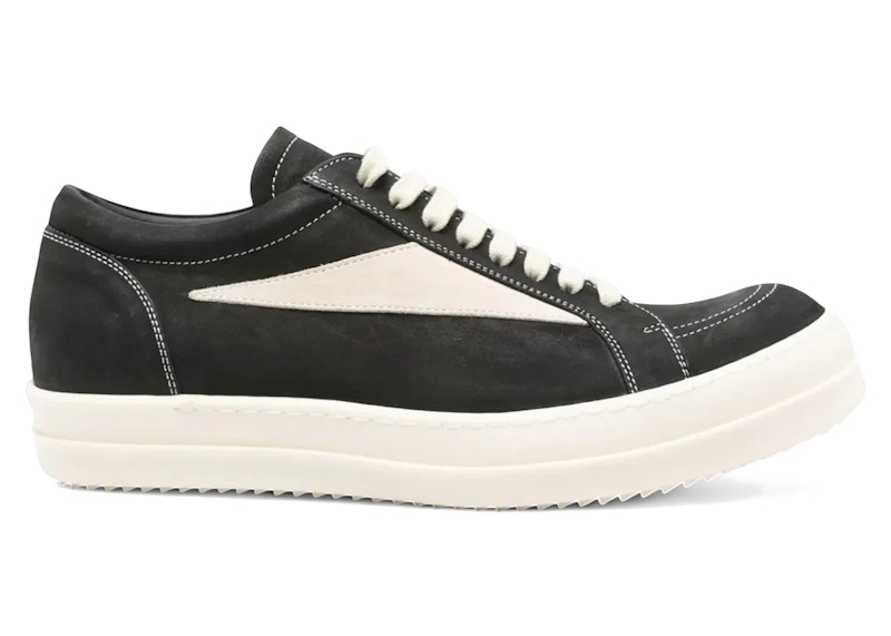 Pre-owned Rick Owens Men's  Concordians Vintage Low Suede Sneakers In Black/milk In Multi