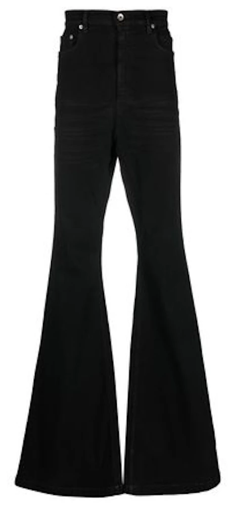 RICK OWENS Distressed high-rise flared jeans