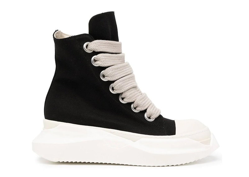 Rick Owens DRKSHDW Canvas Abstract High Top Black Milk Men's