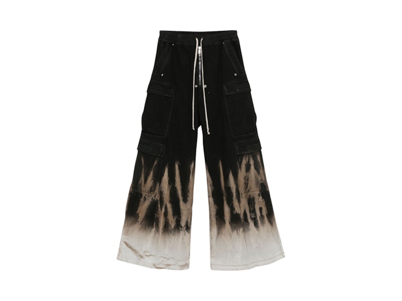 Pre-owned Rick Owens Men's Drkshdw Denim Double Cargo Pant Jumbo Belas In Black/terra