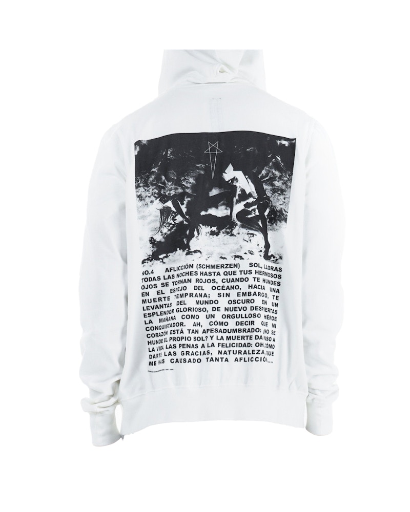 Rick Owens DRKSHDW Gimp Zip Hoodie Chalk White/Black - US