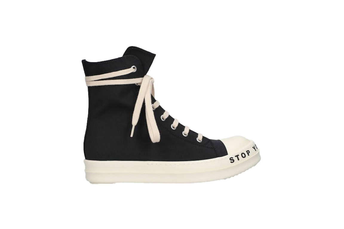 Pre-owned Rick Owens Drkshdw High Stop Your Breath Black In Black/white