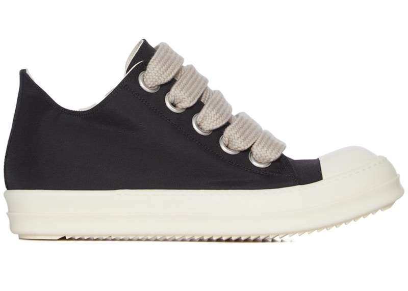 Pre-owned Rick Owens Men's  Drkshdw Jumbo Laced Denim Low Sneakers In Black/milk In Multi