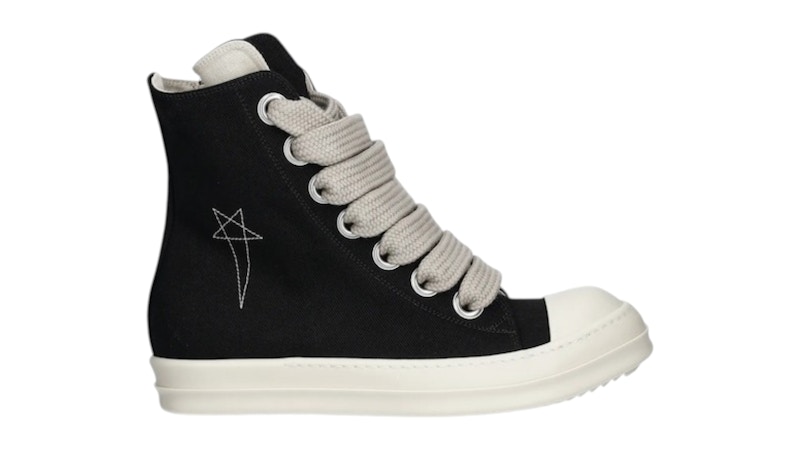 Pre-owned Rick Owens Men's  Drkshdw Jumbolace High Sneakers In Black/milk In Multi