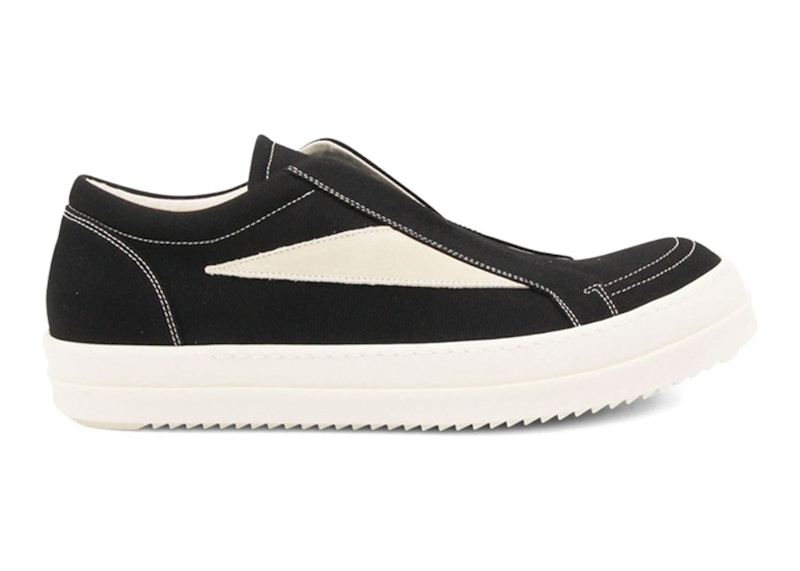 Pre-owned Rick Owens Men's  Drkshdw Low Panelled Slip On Sneakersin Black/milk In Multi