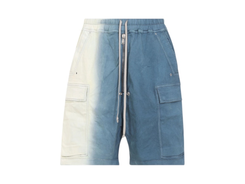Pre-owned Rick Owens Men's  Drkshdw Pantaloni Cargobela Shorts In Toothpaste Degrade