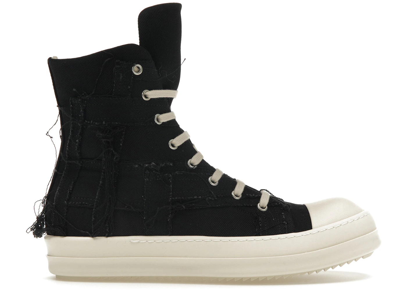 Rick Owens DRKSHDW Slashed Sneaks Black Milk Men's DU02C5807