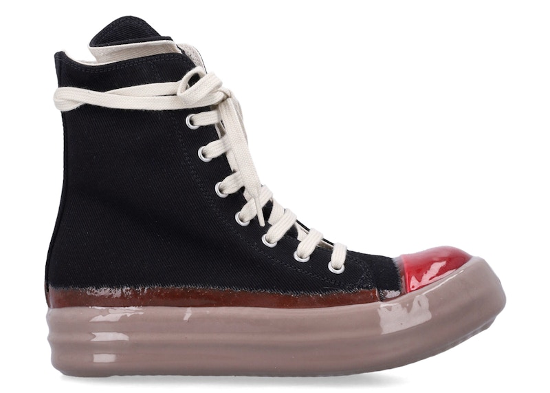 Pre-owned Rick Owens Men's  Drkshdw Sneaks Sneakers In Black/red/dark Beige