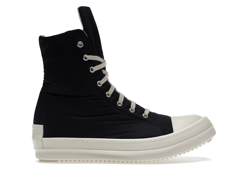 Rick Owens Cargo Basket Leather Boots Black Milk