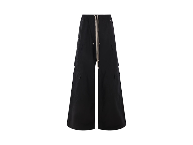 Pre-owned Rick Owens Men's Drkshdw Tencel Double Cargo Jumbo Belas Pants In Black