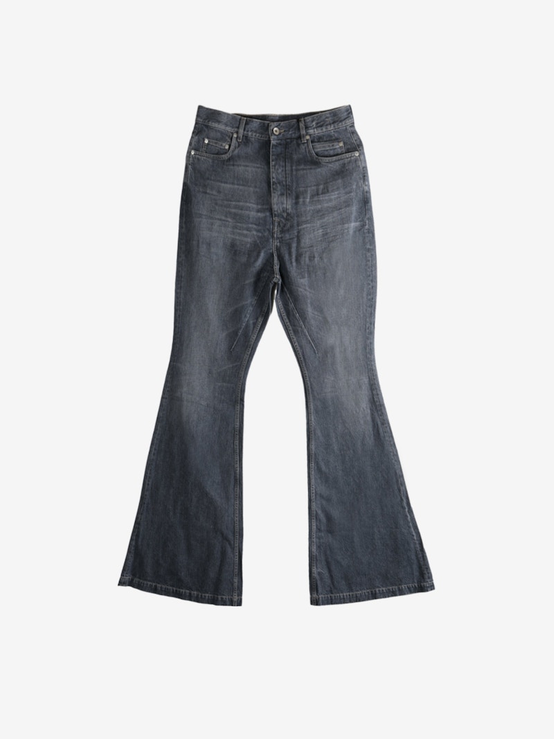 Rick Owens Denim Bolan Bootcut Pants Washed Grey Men's - FW25 - US
