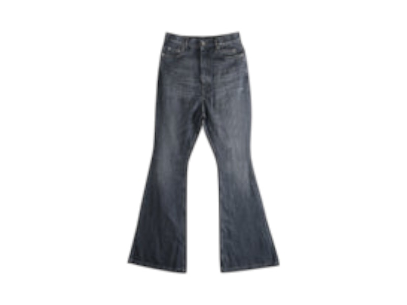 Pre-owned Rick Owens Men's  Denim Bolan Bootcut Pants In Washed Grey In Gray