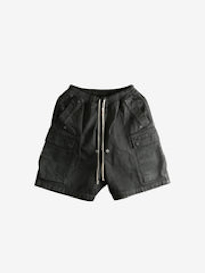 Rick Owens Denim Cargobela Shorts Black Wax Men's - FW25 - US