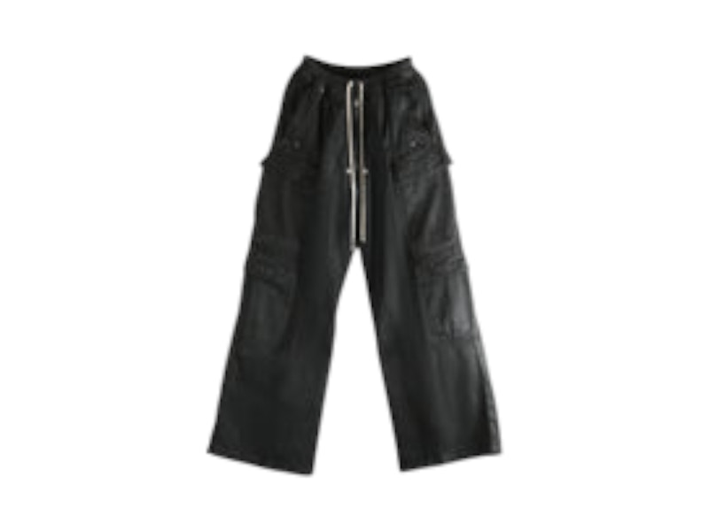 Pre-owned Rick Owens Men's Double Cargo Jumbo Belas Pants In Black Wax