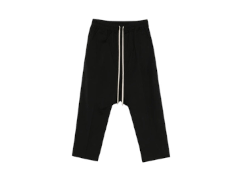 Pre-owned Rick Owens Men's  Drawstring Cropped Trousers In Black