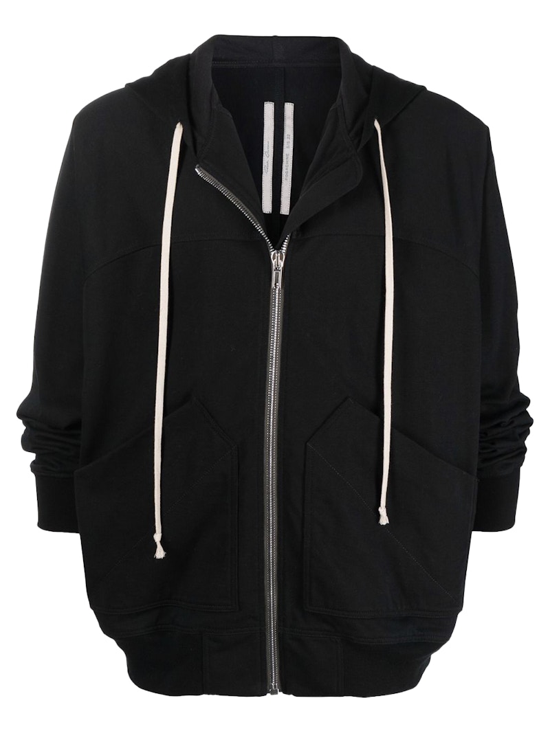 Rick Owens Drawstring Hooded Cardigan Black - SS22 - US