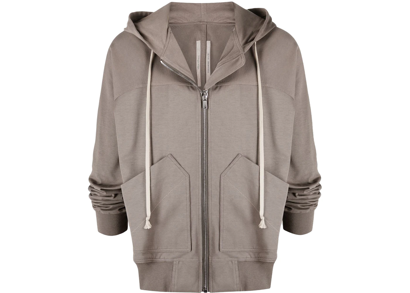 Rick Owens Drawstring Zip Fastening Hoodie Dust Grey Men's - SS22 - US