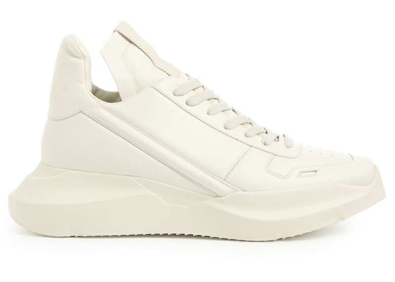 Pre-owned Rick Owens Men's  Fogachine Runway Geth Runner Sneakers In Milk In White