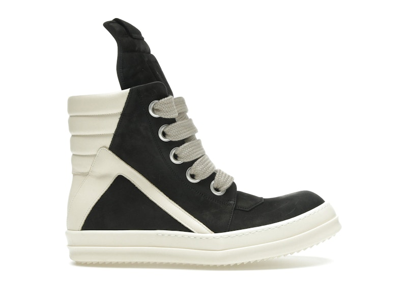 Pre-owned Rick Owens Geobasket Jumbo Lace High (women's) Sneakers In Black/milk In Multi