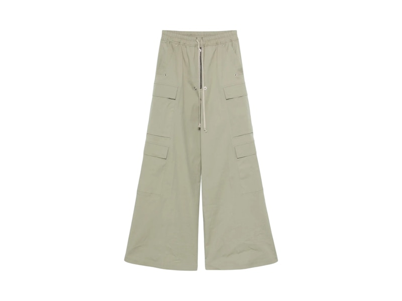 Pre-owned Rick Owens Men's Heavy Cotton Poplin Cargobelas In Celadon