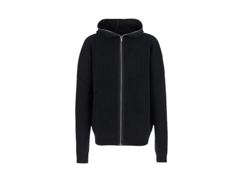 Pre-owned Rick Owens Men's Heavy Wool Zipped Hoodie In Black