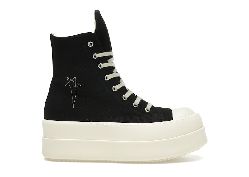 Pre-owned Rick Owens Hollywood Drkshdw Double Bumper High (women's) Sneakers In Black/pearl/milk In Multi