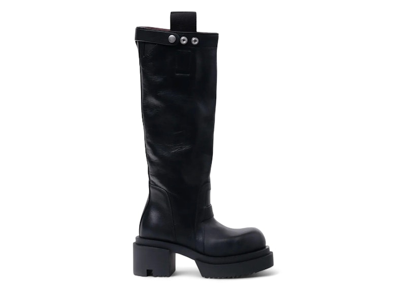 Rick Owens Hollywood Knee Pull On Bogun Boot Black (Women's