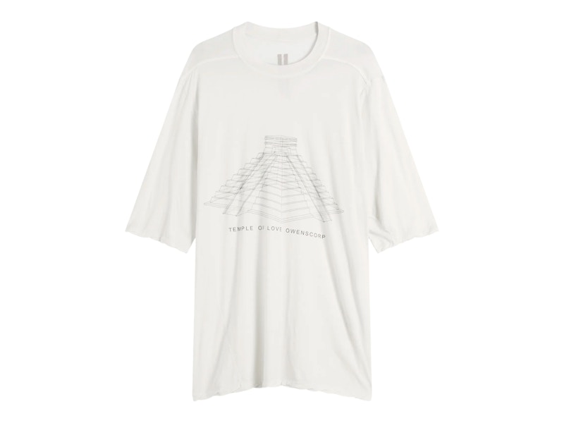Rick Owens Jumbo Ss T-Shirt Milk Wash/Black Men's - SS26 - US Rick Owens Jumbo Ss T-Shirt Milk Wash/Black Men's - SS26 - US